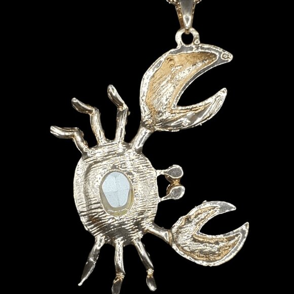 Crab Amber Necklace Comes Gift Boxed Rhinestones Birthday Holiday Christmas - Picture 6 of 6